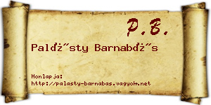 Palásty Barnabás névjegykártya